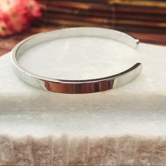 Talbots Silver Tone Bangle Grateful Loved Strong - Picture 6 of 9